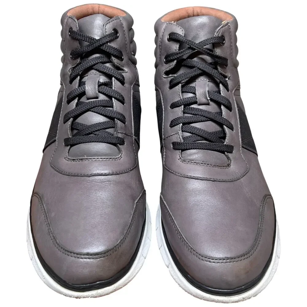 VIONIC Fresh Jamal Men's 13 Charcoal High Top Leather Sneaker Orthotic Shoes